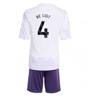 Manchester United Matthijs de Ligt #4 Borta Kläder Barn 2025-26 Kortärmad (+ Korta byxor)